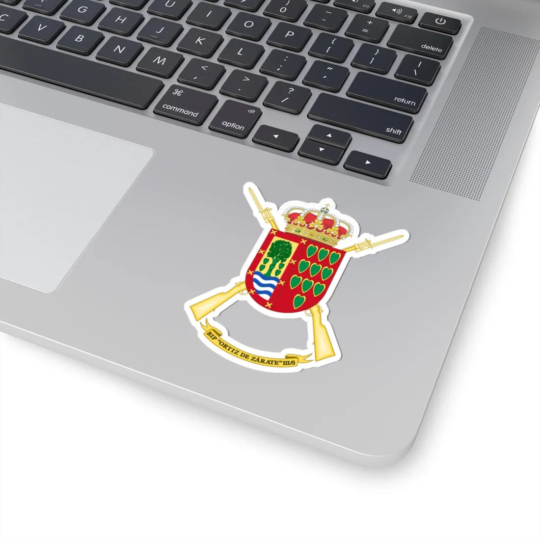 Coat of Arms of the 3rd-5 Protected Infantry Flag Ortiz de Zárate (Spain) (Coat of Arms) STICKER Vinyl Kiss-Cut Decal - The Sticker Space