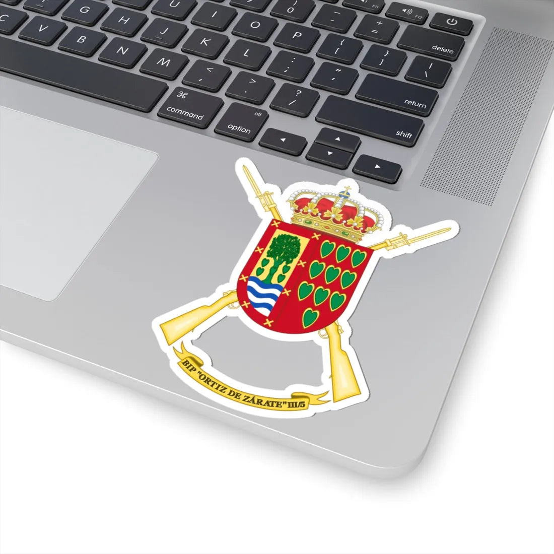 Coat of Arms of the 3rd-5 Protected Infantry Flag Ortiz de Zárate (Spain) (Coat of Arms) STICKER Vinyl Kiss-Cut Decal - The Sticker Space