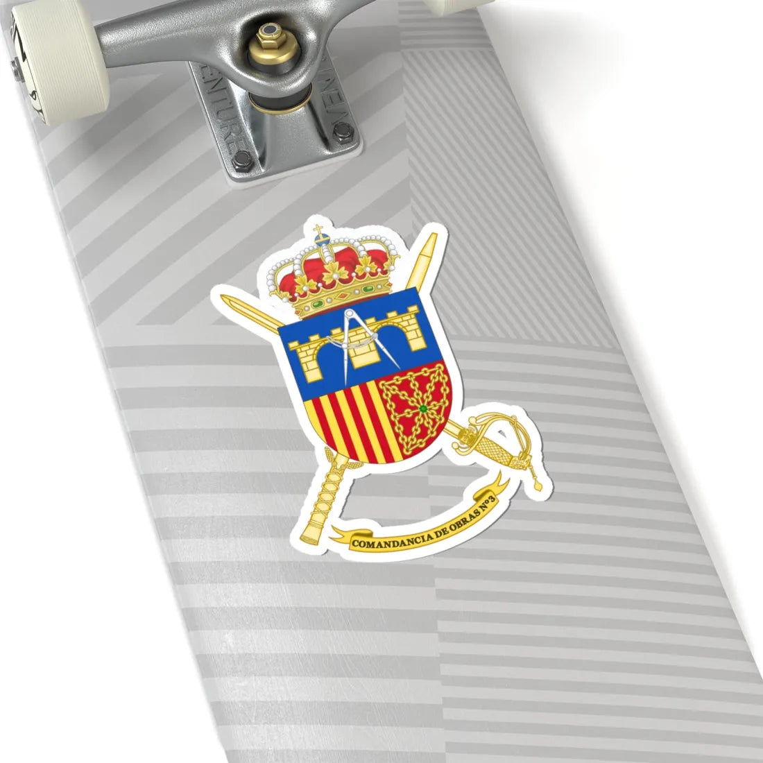 Coat of Arms of the 3rd Spanish Army Construction Command (Spain) (Coat of Arms) STICKER Vinyl Kiss-Cut Decal - The Sticker Space