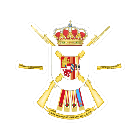Coat of Arms of the 3rd Spanish Legion Tercio Don Juan de Austria (Spain) (Coat of Arms) STICKER Vinyl Kiss-Cut Decal 2 Inch White - The Sticker Space