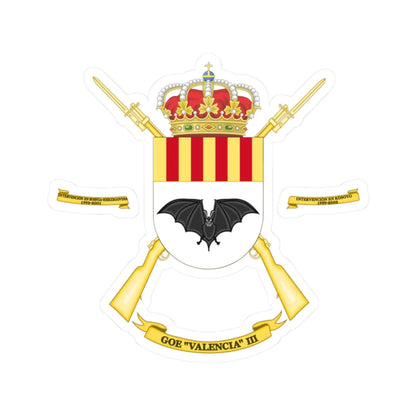 Coat of Arms of the 3rd Special Operations Group Valencia (Spain) (Coat of Arms) STICKER Vinyl Kiss-Cut Decal 2 Inch White - The Sticker Space
