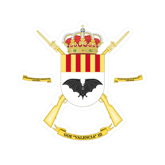 Coat of Arms of the 3rd Special Operations Group Valencia (Spain) (Coat of Arms) STICKER Vinyl Kiss-Cut Decal 2 Inch White - The Sticker Space