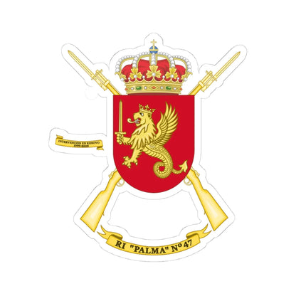 Coat of Arms of the 47th Infantry Regiment Palma (Spain) (Coat of Arms) STICKER Vinyl Kiss-Cut Decal 4 Inch White - The Sticker Space