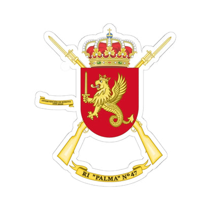 Coat of Arms of the 47th Infantry Regiment Palma (Spain) (Coat of Arms) STICKER Vinyl Kiss-Cut Decal 6 Inch White - The Sticker Space