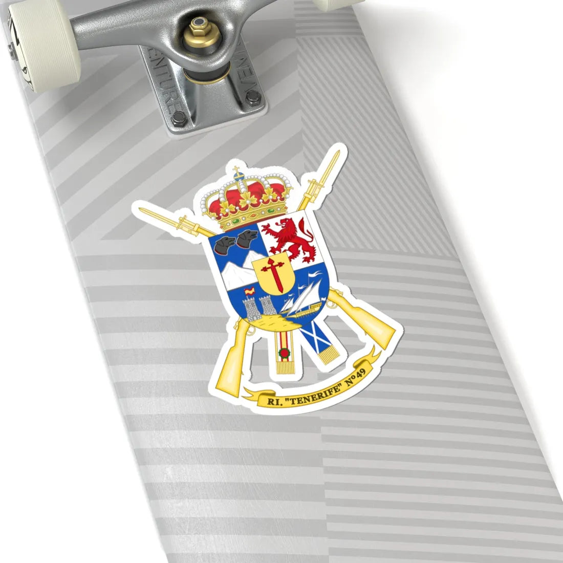 Coat of Arms of the 49th Infantry Regiment Tenerife (Spain) (Coat of Arms) STICKER Vinyl Kiss-Cut Decal - The Sticker Space