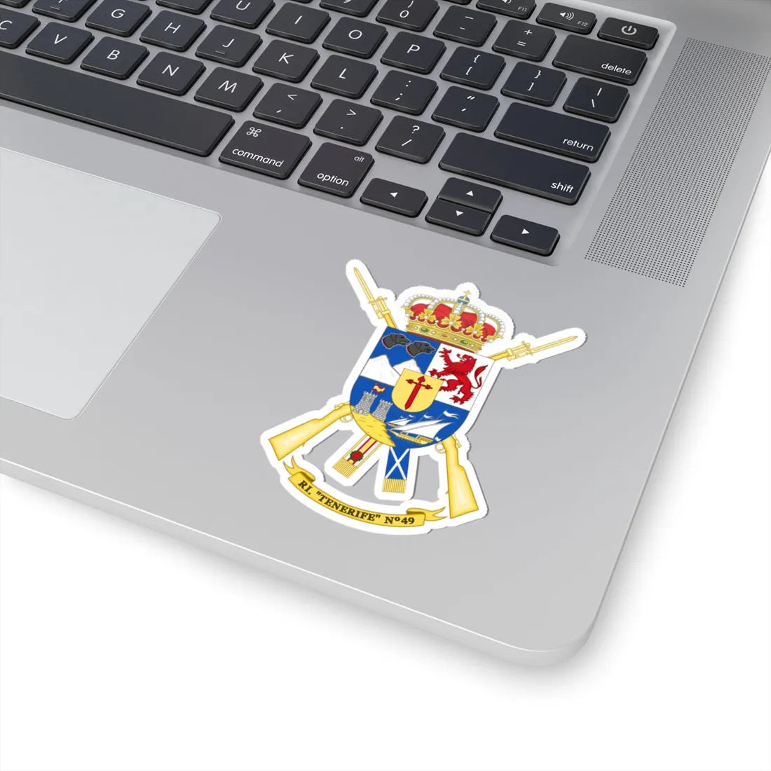 Coat of Arms of the 49th Infantry Regiment Tenerife (Spain) (Coat of Arms) STICKER Vinyl Kiss-Cut Decal - The Sticker Space