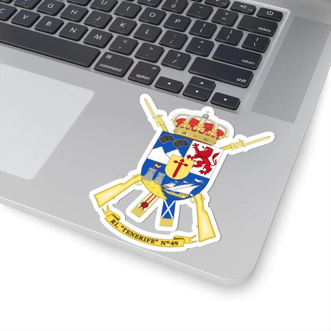 Coat of Arms of the 49th Infantry Regiment Tenerife (Spain) (Coat of Arms) STICKER Vinyl Kiss-Cut Decal - The Sticker Space