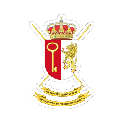 Coat of Arms of the 4th-1 Unmanned Aerial Vehicles Group (Spain) (Coat of Arms) STICKER Vinyl Kiss-Cut Decal 6 Inch White - The Sticker Space
