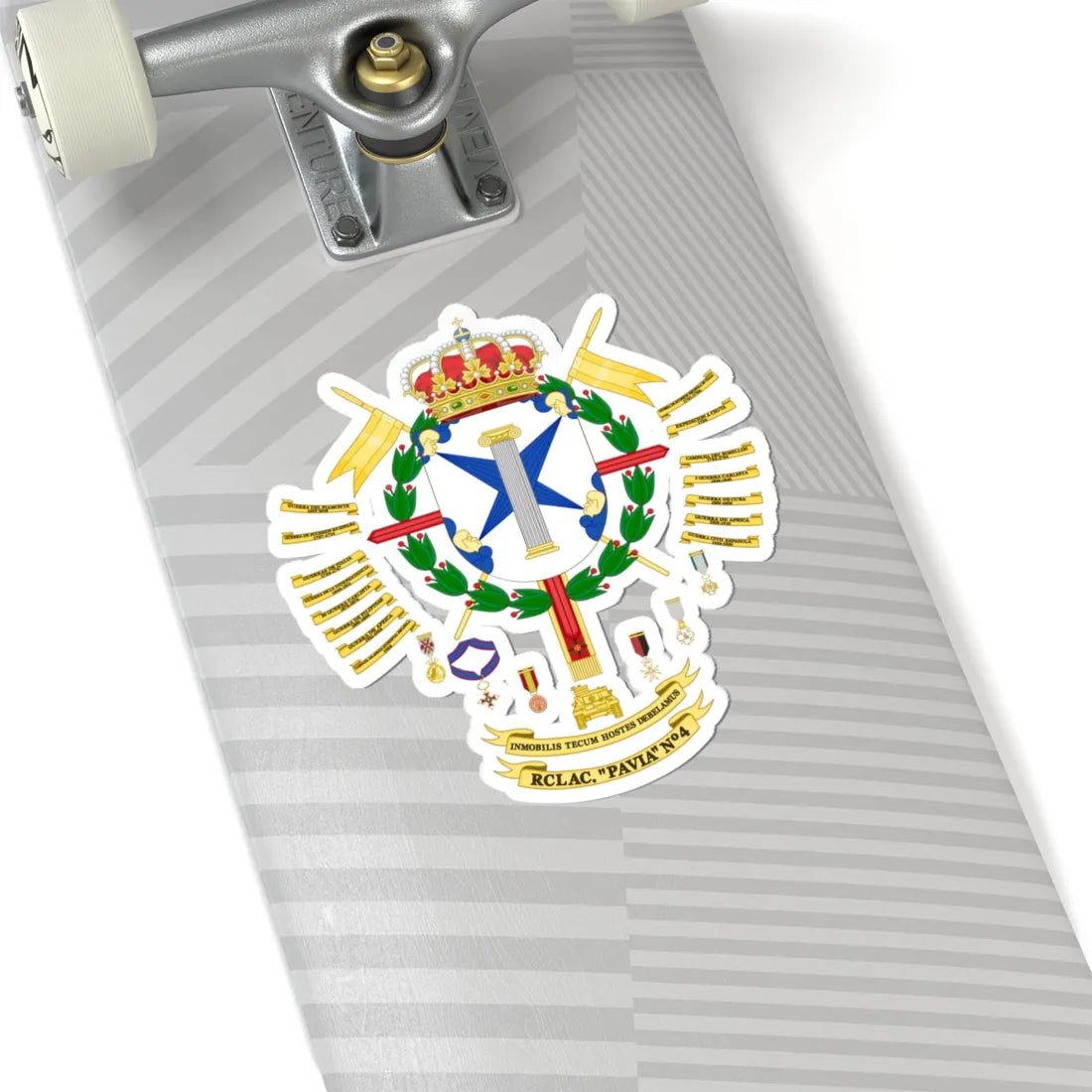 Coat of Arms of the 4th Armored Cavalry Regiment Pavia (Spain) (Coat of Arms) STICKER Vinyl Kiss-Cut Decal - The Sticker Space