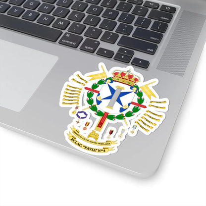 Coat of Arms of the 4th Armored Cavalry Regiment Pavia (Spain) (Coat of Arms) STICKER Vinyl Kiss-Cut Decal - The Sticker Space