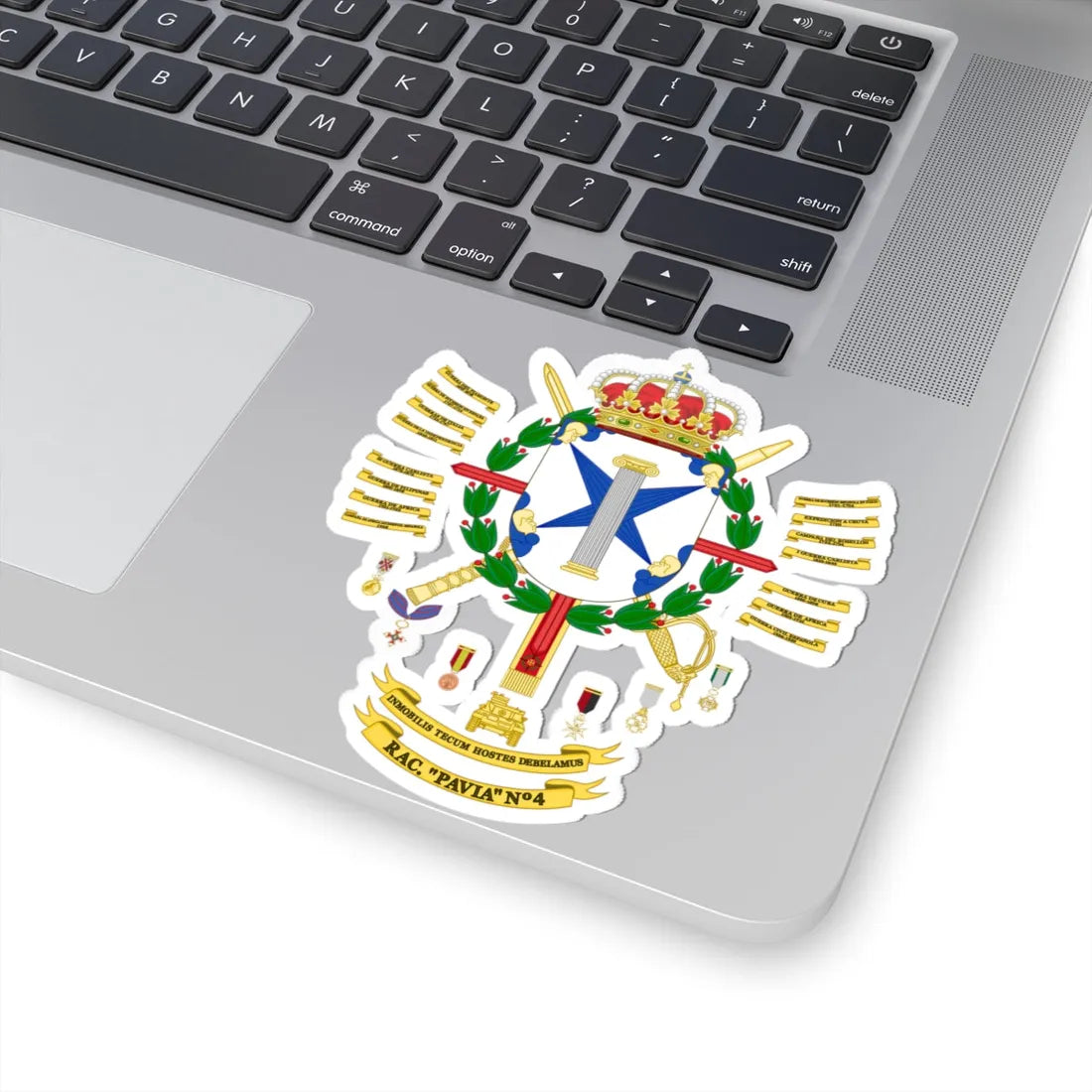 Coat of Arms of the 4th Armored Regiment Pavia 2015 (Spain) (Coat of Arms) STICKER Vinyl Kiss-Cut Decal - The Sticker Space