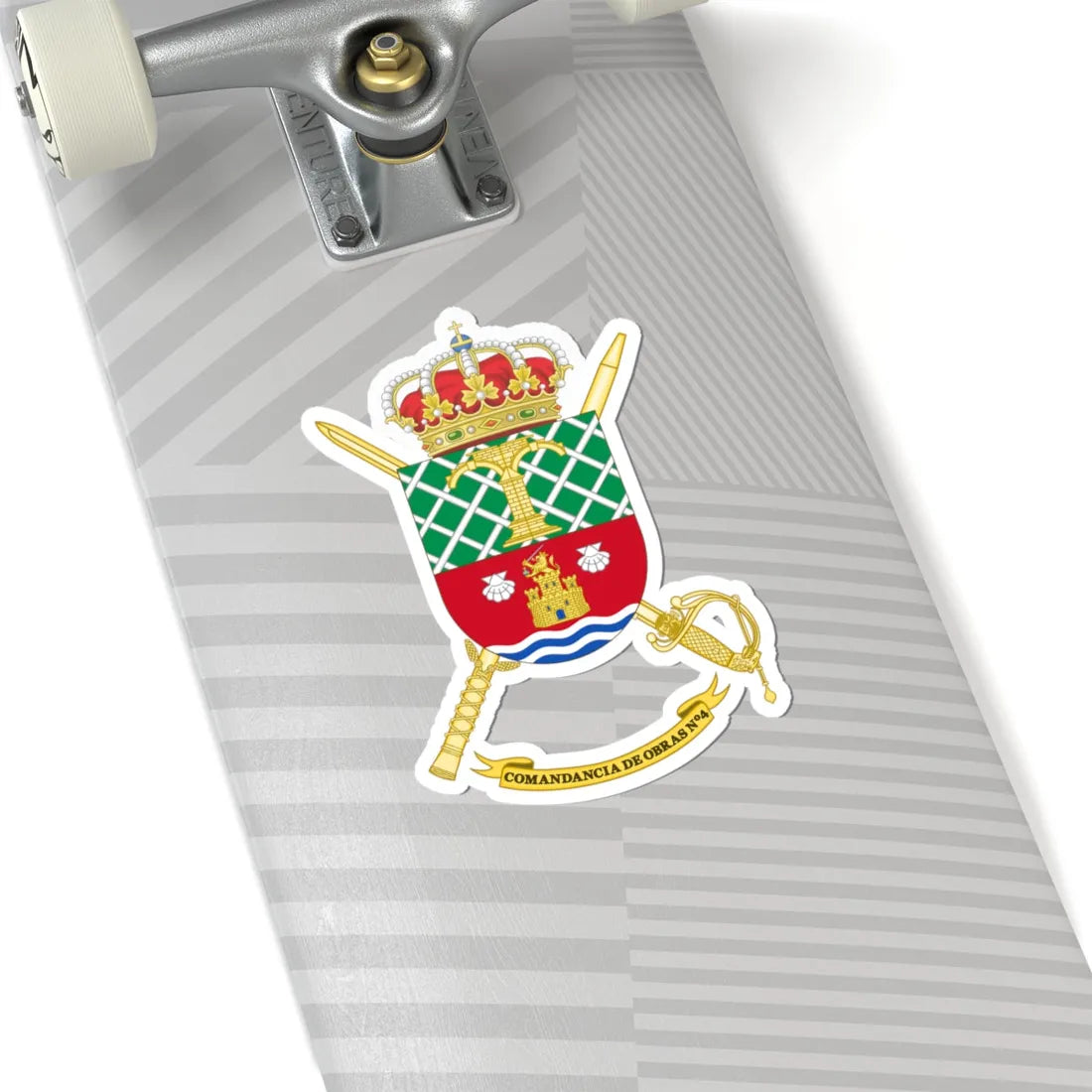 Coat of Arms of the 4th Spanish Army Construction Command (Spain) (Coat of Arms) STICKER Vinyl Kiss-Cut Decal - The Sticker Space