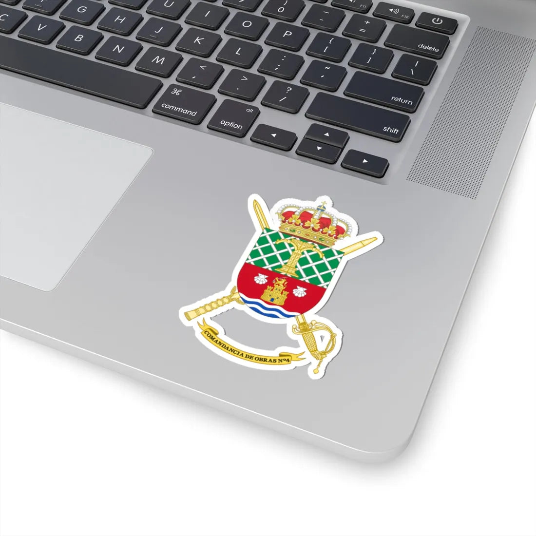 Coat of Arms of the 4th Spanish Army Construction Command (Spain) (Coat of Arms) STICKER Vinyl Kiss-Cut Decal - The Sticker Space