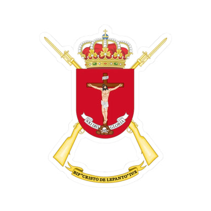 Coat of Arms of the 4th Spanish Legion Flag Cristo de Lepanto (Spain) (Coat of Arms) STICKER Vinyl Kiss-Cut Decal 2 Inch White - The Sticker Space