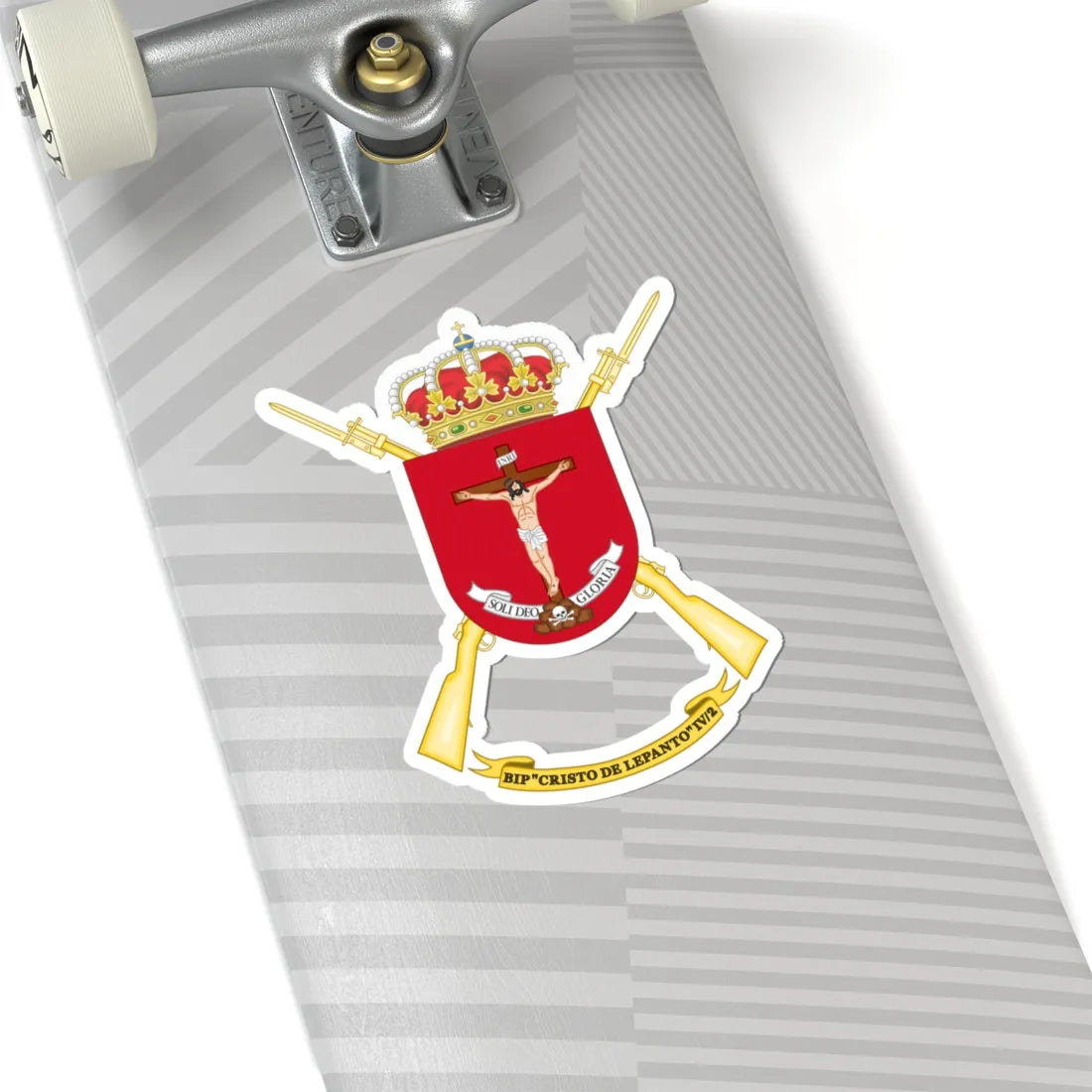 Coat of Arms of the 4th Spanish Legion Flag Cristo de Lepanto (Spain) (Coat of Arms) STICKER Vinyl Kiss-Cut Decal - The Sticker Space