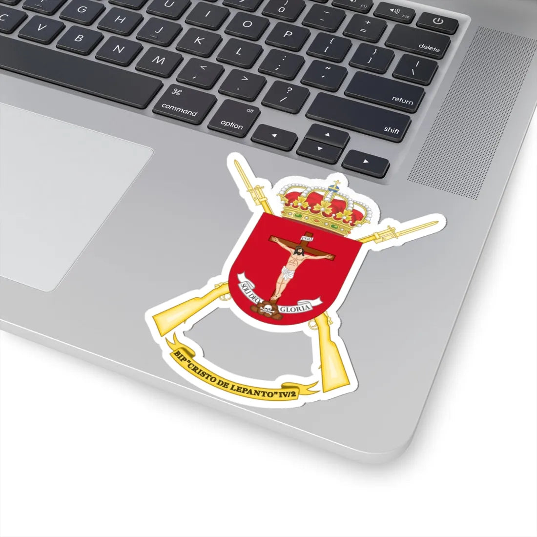 Coat of Arms of the 4th Spanish Legion Flag Cristo de Lepanto (Spain) (Coat of Arms) STICKER Vinyl Kiss-Cut Decal - The Sticker Space
