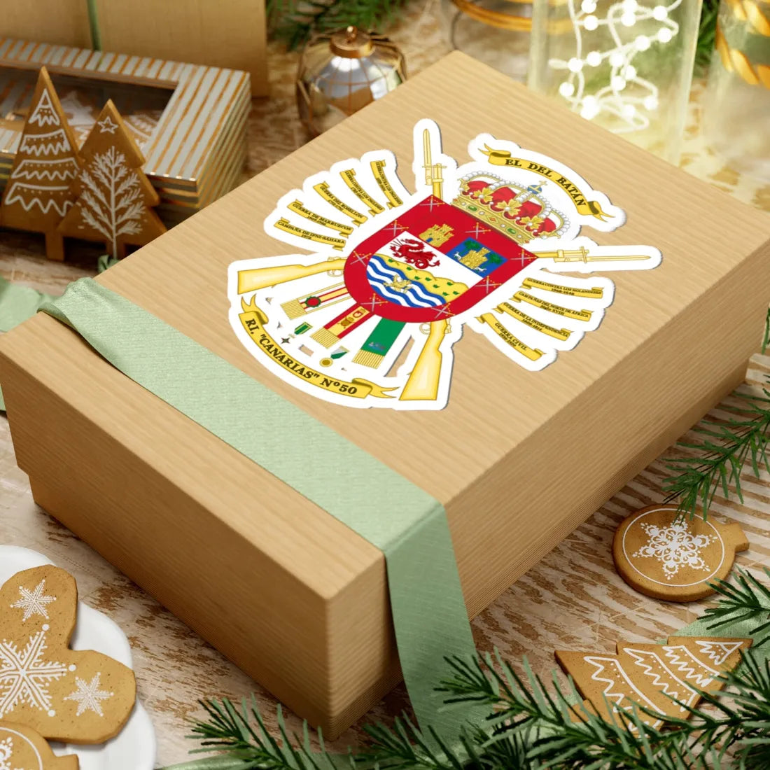 Coat of Arms of the 50th Infantry Regiment Canarias (Spain) (Coat of Arms) STICKER Vinyl Kiss-Cut Decal - The Sticker Space