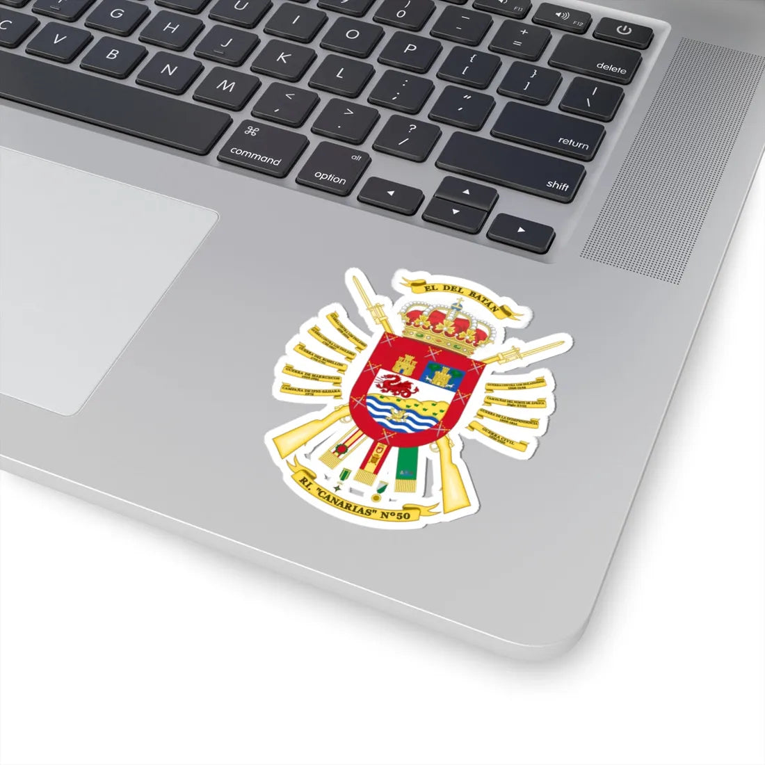 Coat of Arms of the 50th Infantry Regiment Canarias (Spain) (Coat of Arms) STICKER Vinyl Kiss-Cut Decal - The Sticker Space