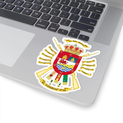 Coat of Arms of the 50th Infantry Regiment Canarias (Spain) (Coat of Arms) STICKER Vinyl Kiss-Cut Decal - The Sticker Space