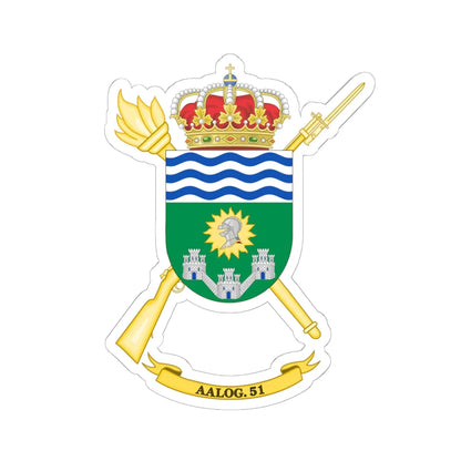 Coat of Arms of the 51st Logistics Support Group (Spain) (Coat of Arms) STICKER Vinyl Kiss-Cut Decal 6 Inch White - The Sticker Space