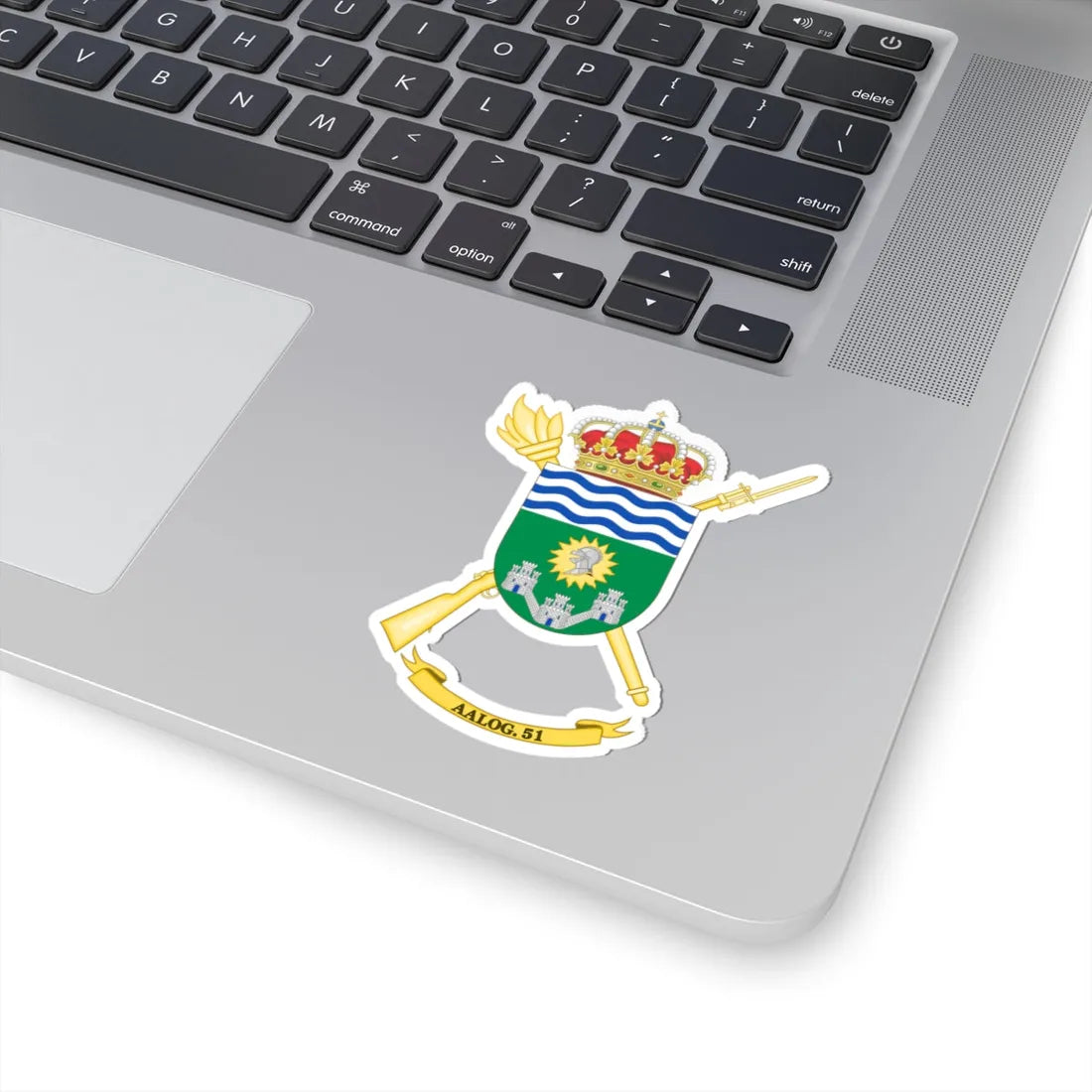 Coat of Arms of the 51st Logistics Support Group (Spain) (Coat of Arms) STICKER Vinyl Kiss-Cut Decal - The Sticker Space