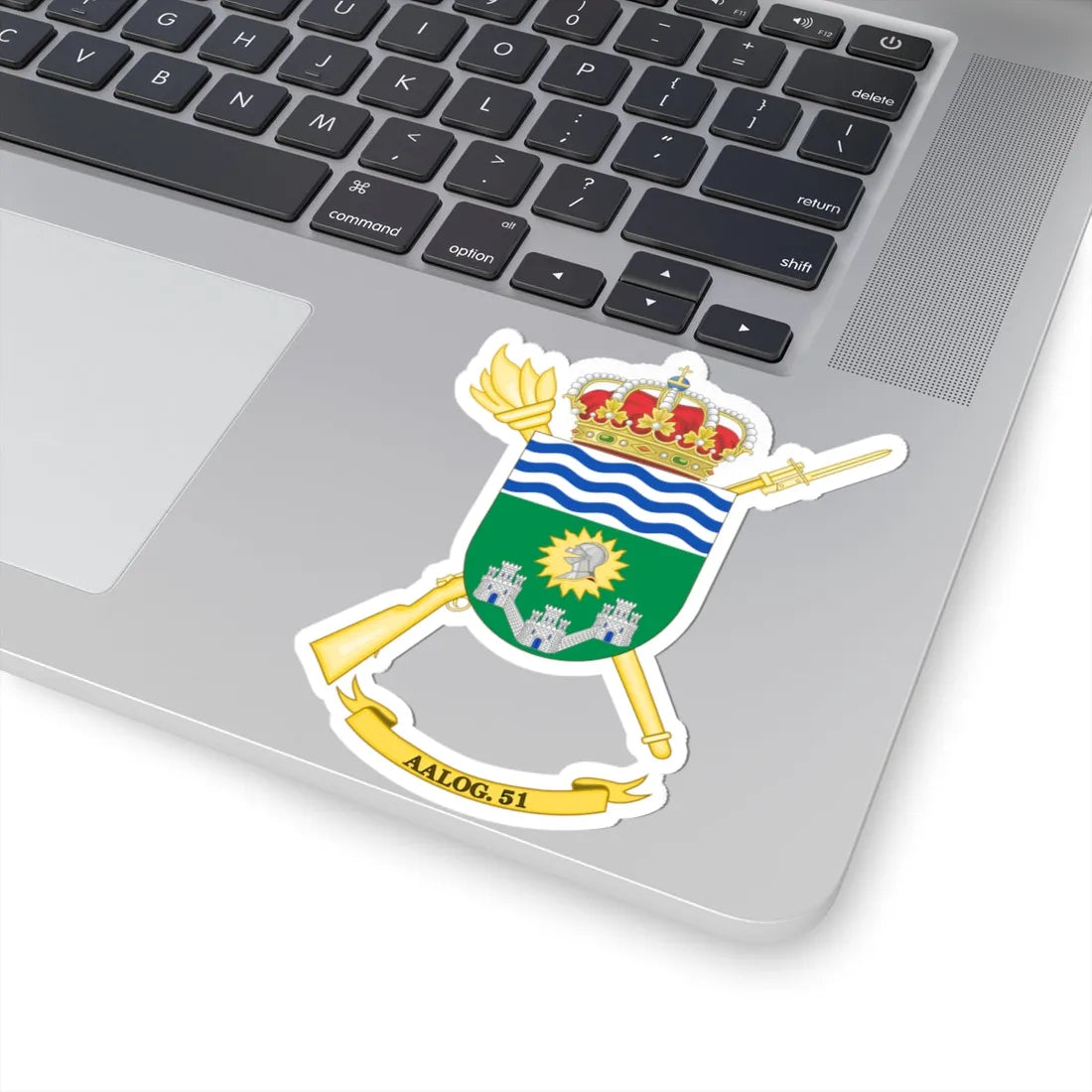 Coat of Arms of the 51st Logistics Support Group (Spain) (Coat of Arms) STICKER Vinyl Kiss-Cut Decal - The Sticker Space
