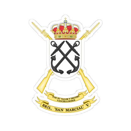 Coat of Arms of the 5th Light Infantry Brigade San Marcial (Spain) (Coat of Arms) STICKER Vinyl Kiss-Cut Decal 4 Inch White - The Sticker Space