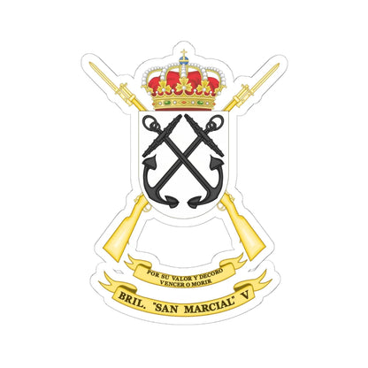 Coat of Arms of the 5th Light Infantry Brigade San Marcial (Spain) (Coat of Arms) STICKER Vinyl Kiss-Cut Decal 6 Inch White - The Sticker Space