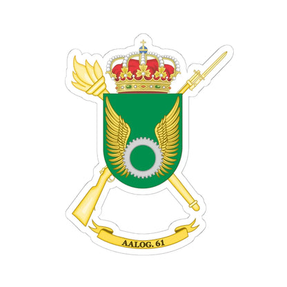 Coat of Arms of the 61st Logistics Support Group (Spain) (Coat of Arms) STICKER Vinyl Kiss-Cut Decal 6 Inch White - The Sticker Space