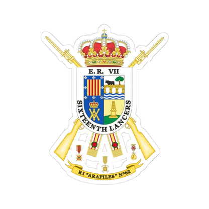 Coat of Arms of the 62nd Infantry Regiment Arapiles (Spain) (Coat of Arms) STICKER Vinyl Kiss-Cut Decal 4 Inch White - The Sticker Space