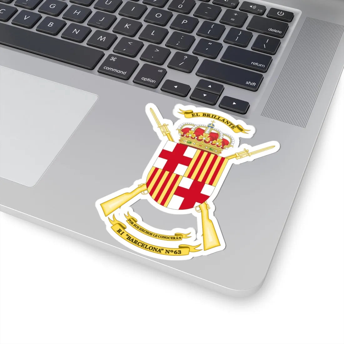 Coat of Arms of the 63rd Infantry Regiment Barcelona (Spain) (Coat of Arms) STICKER Vinyl Kiss-Cut Decal - The Sticker Space