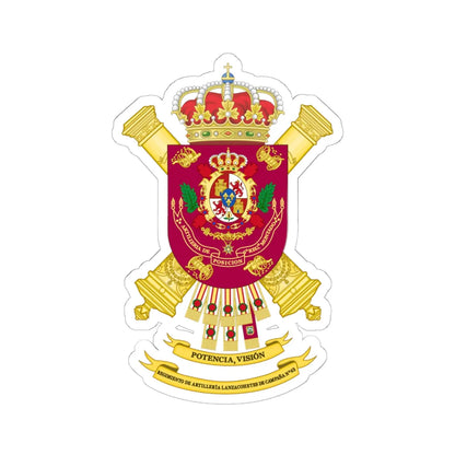 Coat of Arms of the 63rd Rocket Artillery Regiment (Spain) (Coat of Arms) STICKER Vinyl Kiss-Cut Decal 6 Inch White - The Sticker Space