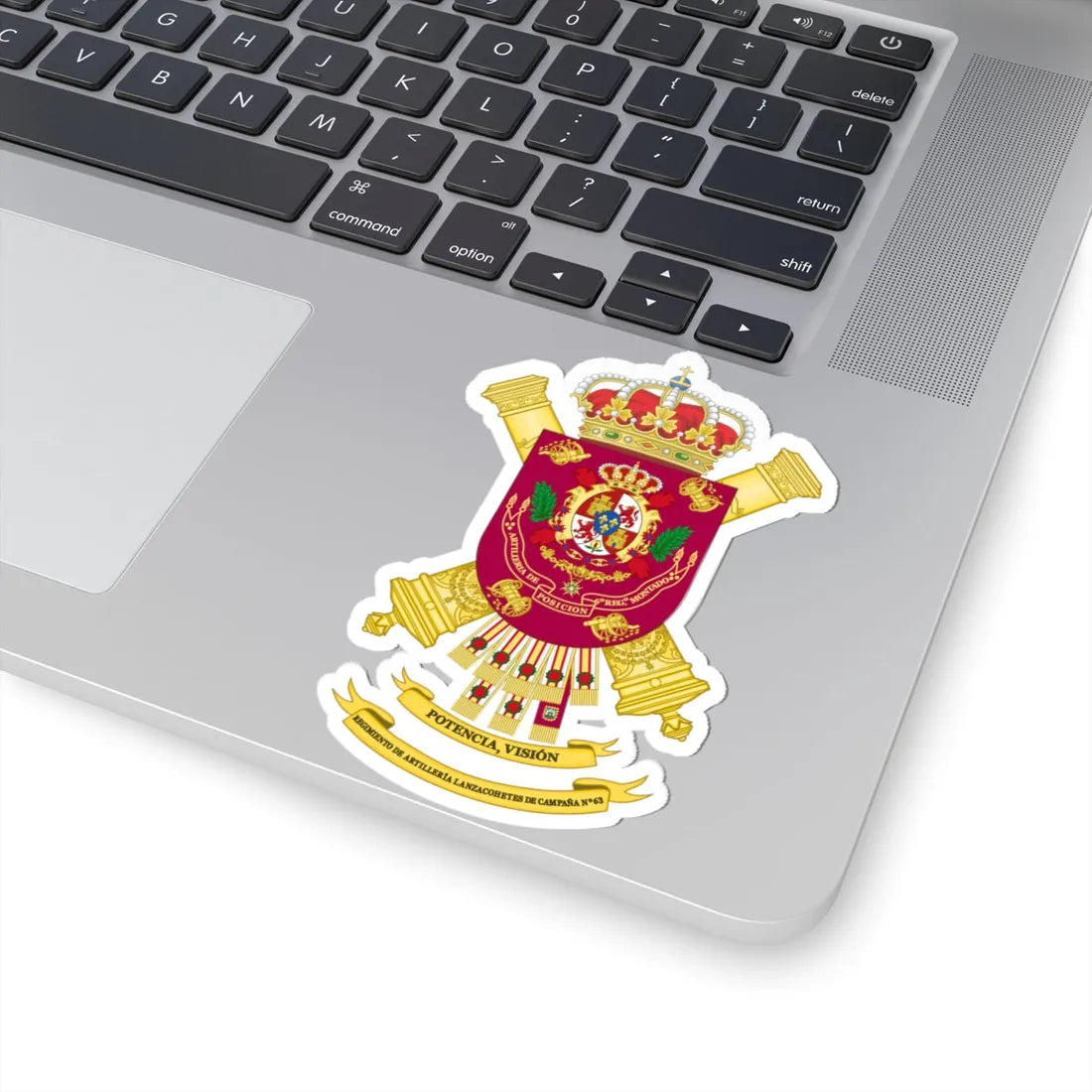 Coat of Arms of the 63rd Rocket Artillery Regiment (Spain) (Coat of Arms) STICKER Vinyl Kiss-Cut Decal - The Sticker Space