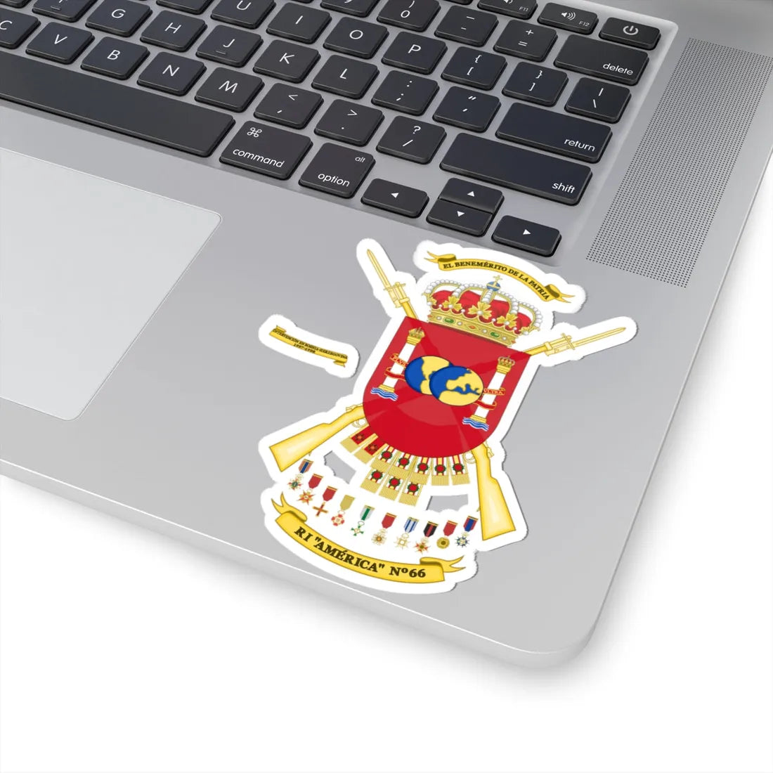 Coat of Arms of the 66th Infantry Regiment America (Spain) (Coat of Arms) STICKER Vinyl Kiss-Cut Decal - The Sticker Space