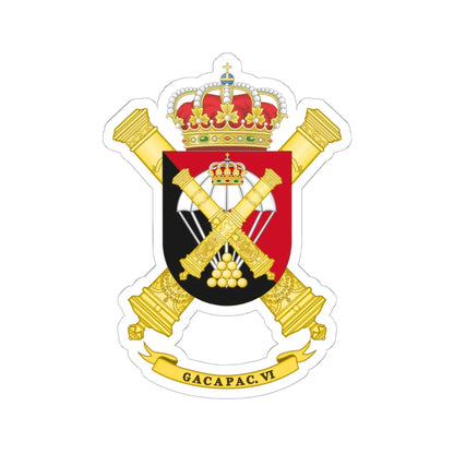Coat of Arms of the 6th GACAPAC (Spain) (Coat of Arms) STICKER Vinyl Kiss-Cut Decal 6 Inch White - The Sticker Space