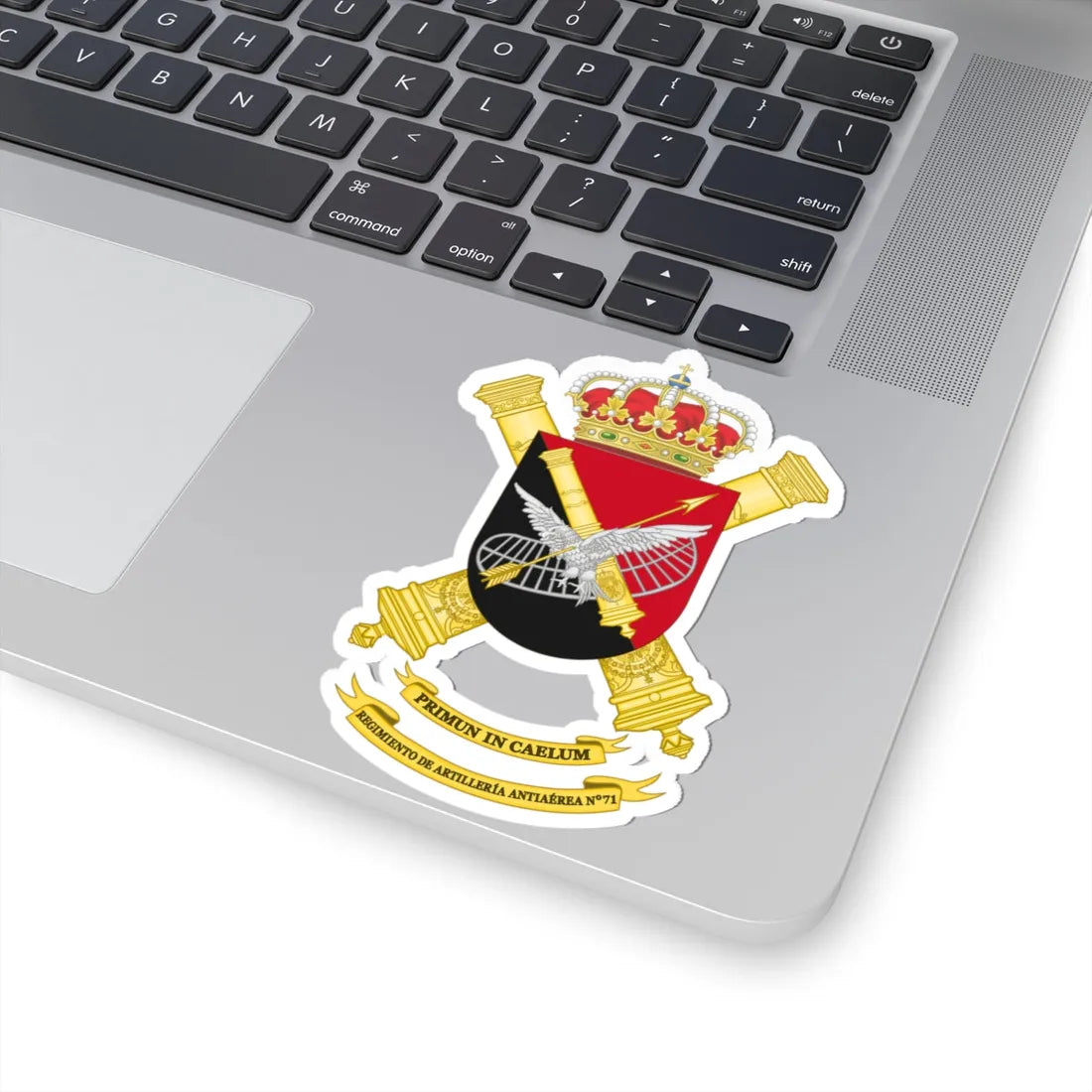 Coat of Arms of the 71st Air Defence Artillery Regiment (Spain) (Coat of Arms) STICKER Vinyl Kiss-Cut Decal - The Sticker Space