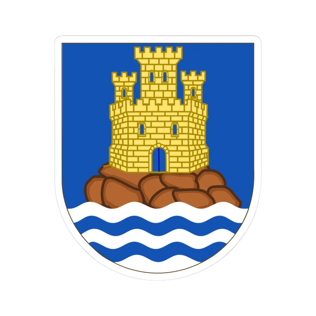 Coat of Arms of the 73rd Air Defence Artillery Regiment SIMPLE (Spain) (Coat of Arms) STICKER Vinyl Kiss-Cut Decal 3 Inch White - The Sticker Space