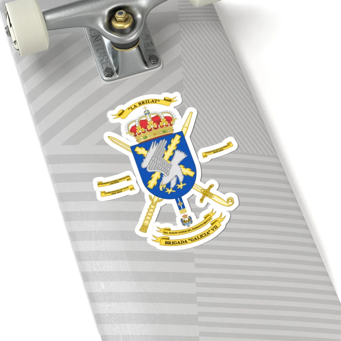 Coat of Arms of the 7th Brigade Galicia Polyvalent Brigade (Spain) (Coat of Arms) STICKER Vinyl Kiss-Cut Decal - The Sticker Space