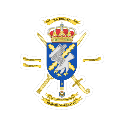 Coat of Arms of the 7th Brigade Galicia Polyvalent Brigade (Spain) (Coat of Arms) STICKER Vinyl Kiss-Cut Decal - The Sticker Space