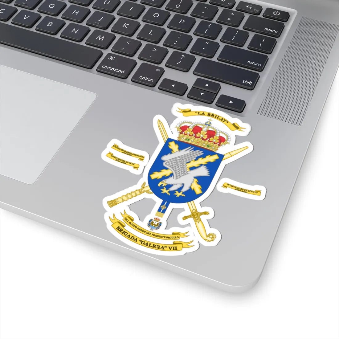 Coat of Arms of the 7th Brigade Galicia Polyvalent Brigade (Spain) (Coat of Arms) STICKER Vinyl Kiss-Cut Decal - The Sticker Space