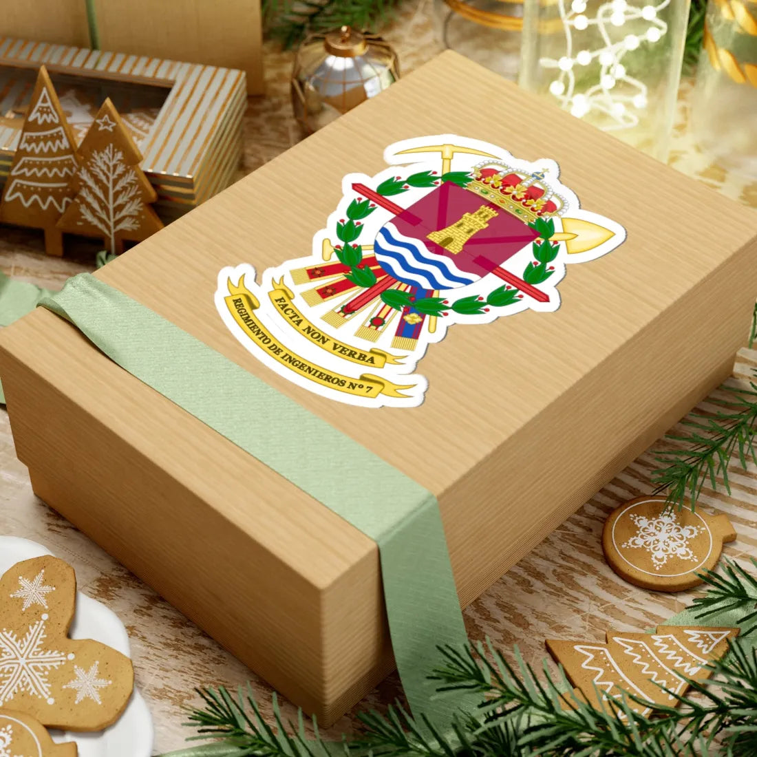 Coat of Arms of the 7th Engineer Regiment (Spain) (Coat of Arms) STICKER Vinyl Kiss-Cut Decal - The Sticker Space