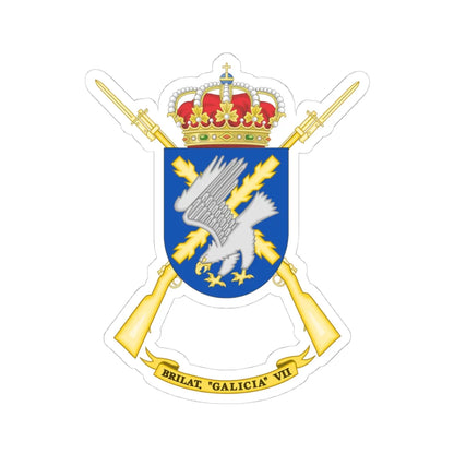 Coat of Arms of the 7th Light Infantry Brigade Galicia (Spain) (Coat of Arms) STICKER Vinyl Kiss-Cut Decal 4 Inch White - The Sticker Space