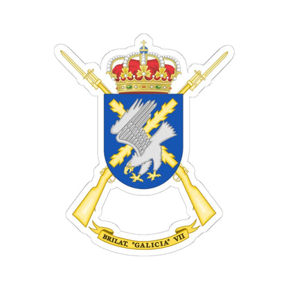 Coat of Arms of the 7th Light Infantry Brigade Galicia (Spain) (Coat of Arms) STICKER Vinyl Kiss-Cut Decal 6 Inch White - The Sticker Space