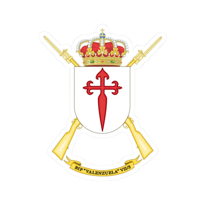 Coat of Arms of the 7th Spanish Legion Flag Valenzuela (Spain) (Coat of Arms) STICKER Vinyl Kiss-Cut Decal 2 Inch White - The Sticker Space