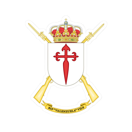 Coat of Arms of the 7th Spanish Legion Flag Valenzuela (Spain) (Coat of Arms) STICKER Vinyl Kiss-Cut Decal 2 Inch White - The Sticker Space