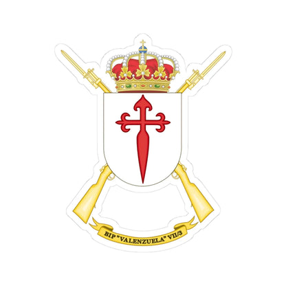 Coat of Arms of the 7th Spanish Legion Flag Valenzuela (Spain) (Coat of Arms) STICKER Vinyl Kiss-Cut Decal 3 Inch White - The Sticker Space