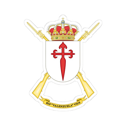 Coat of Arms of the 7th Spanish Legion Flag Valenzuela (Spain) (Coat of Arms) STICKER Vinyl Kiss-Cut Decal 4 Inch White - The Sticker Space