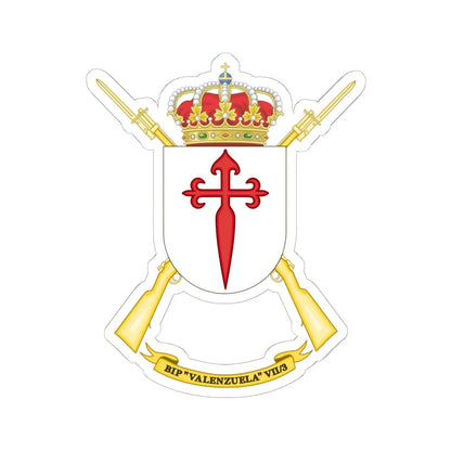 Coat of Arms of the 7th Spanish Legion Flag Valenzuela (Spain) (Coat of Arms) STICKER Vinyl Kiss-Cut Decal 6 Inch White - The Sticker Space