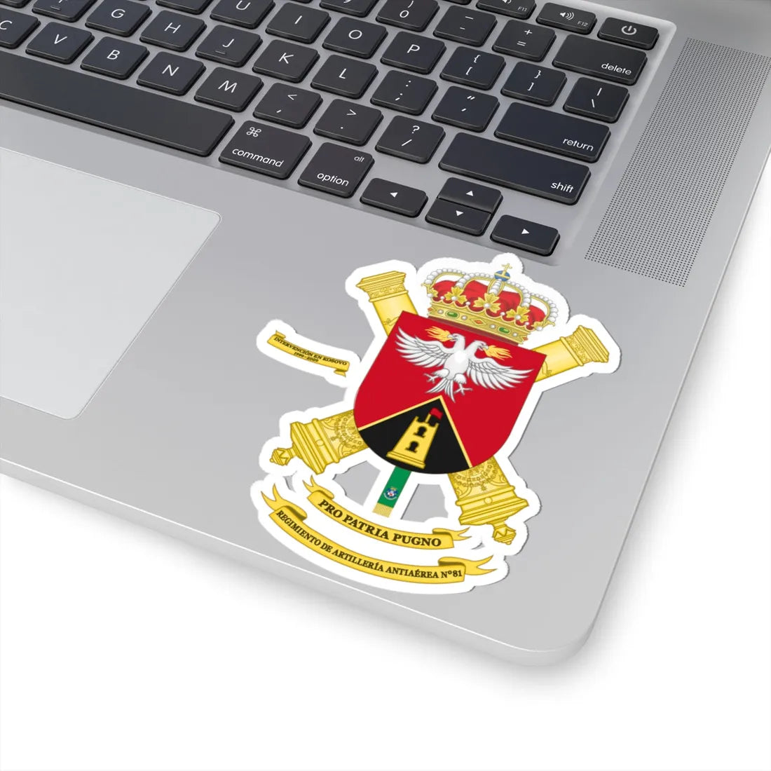 Coat of Arms of the 81st Air Defence Artillery Regiment (Spain) (Coat of Arms) STICKER Vinyl Kiss-Cut Decal - The Sticker Space
