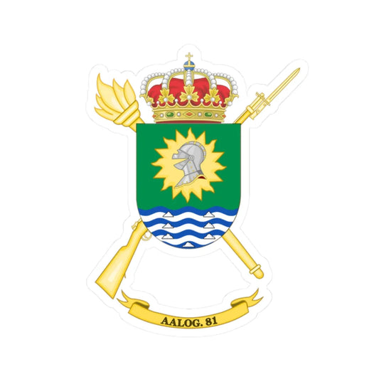 Coat of Arms of the 81st Logistics Support Group (Spain) (Coat of Arms) STICKER Vinyl Kiss-Cut Decal 2 Inch White - The Sticker Space